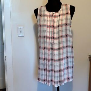 Plaid sleeveless long tank top!